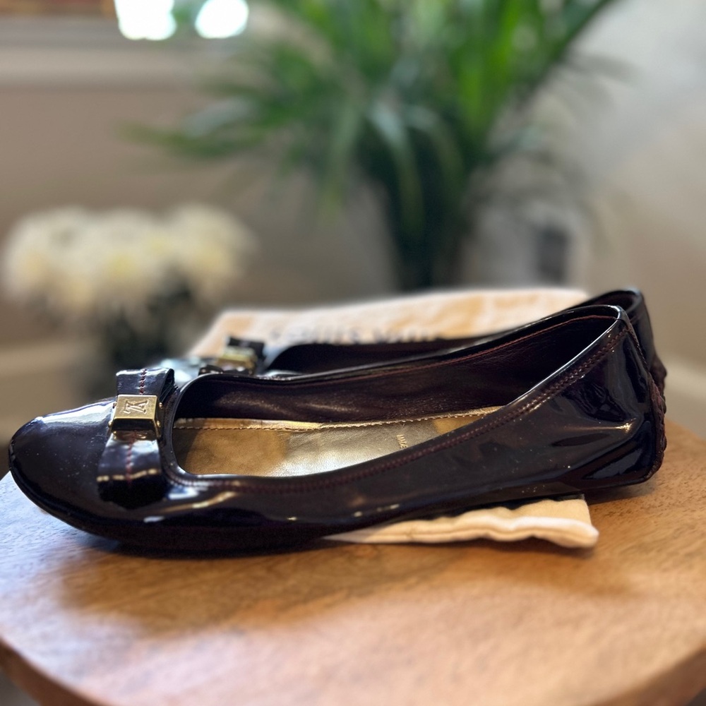 Louis Vuitton Women’s Patent Leather Ballet Flats in Deep Wine - Picture 3 of 14